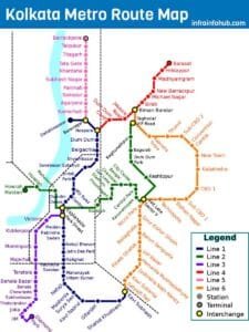 Kolkata Metro Route Map Metro Lines Stations List And Latest