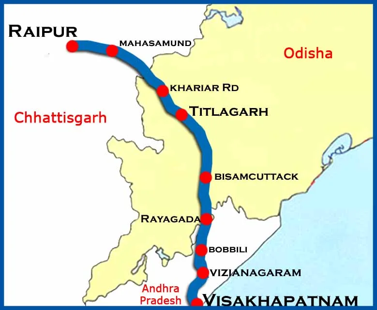 Raipur Visakhapatnam Expressway Route Map