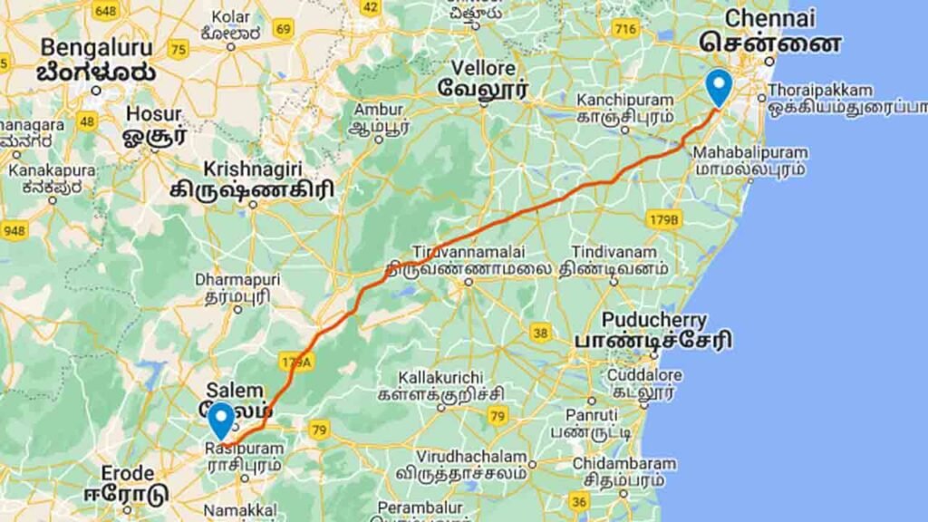 Chennai Salem Expressway Route 