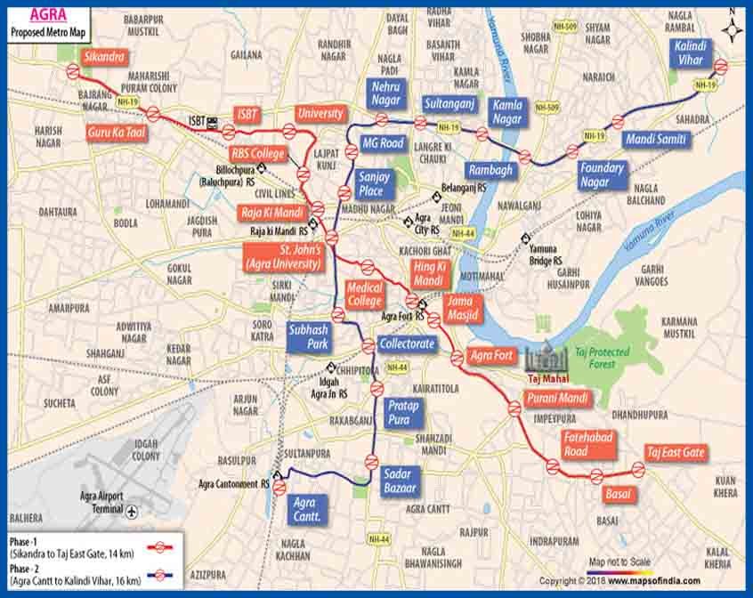 Agra Metro Route map