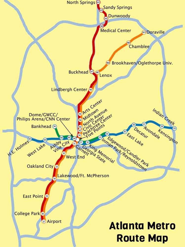 Atlanta MARTA Metro Route Map