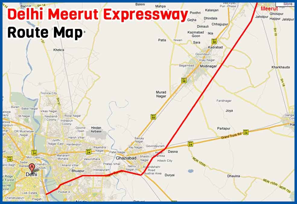 Delhi Meerut Expressway Route Map