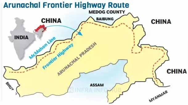 Arunachal Frontier Highway Route