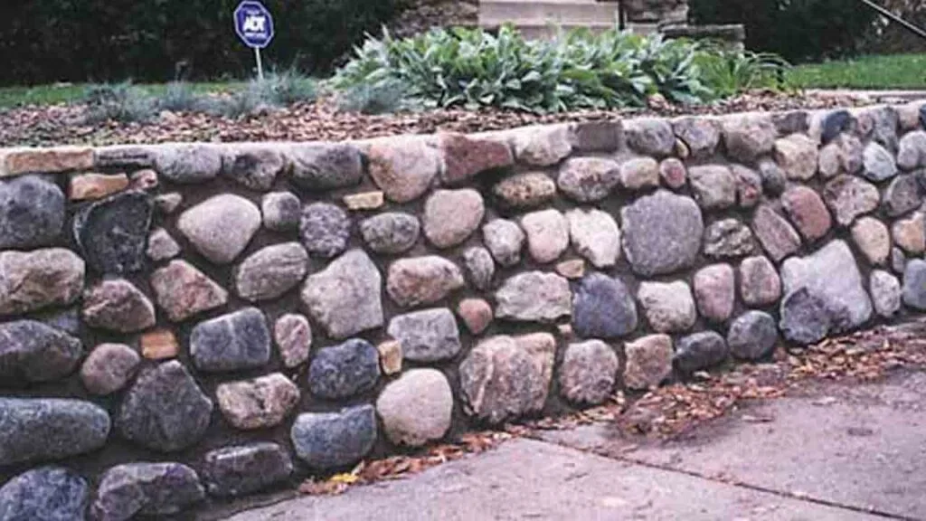 Mortared Stone Retaining Wall 