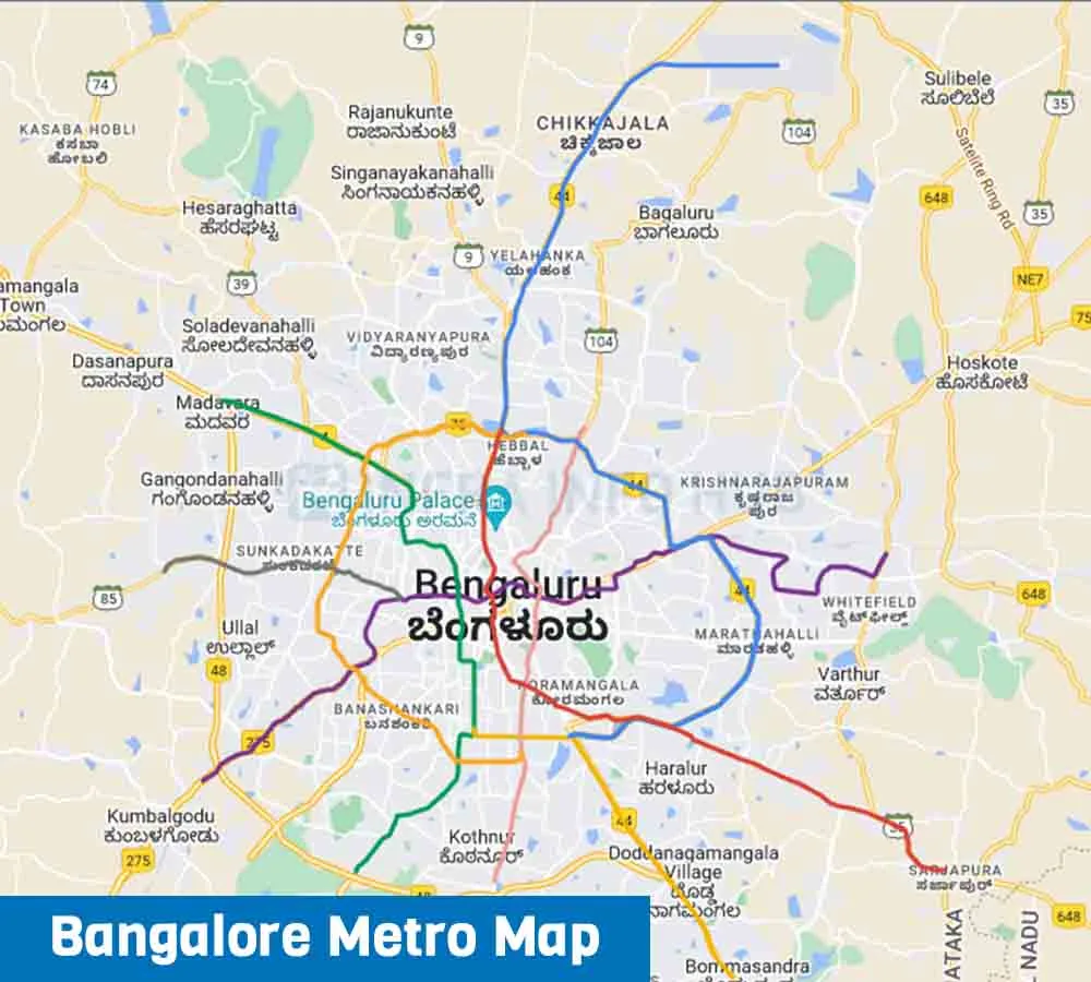 Bangalore Metro Map Bangalore Metro Map