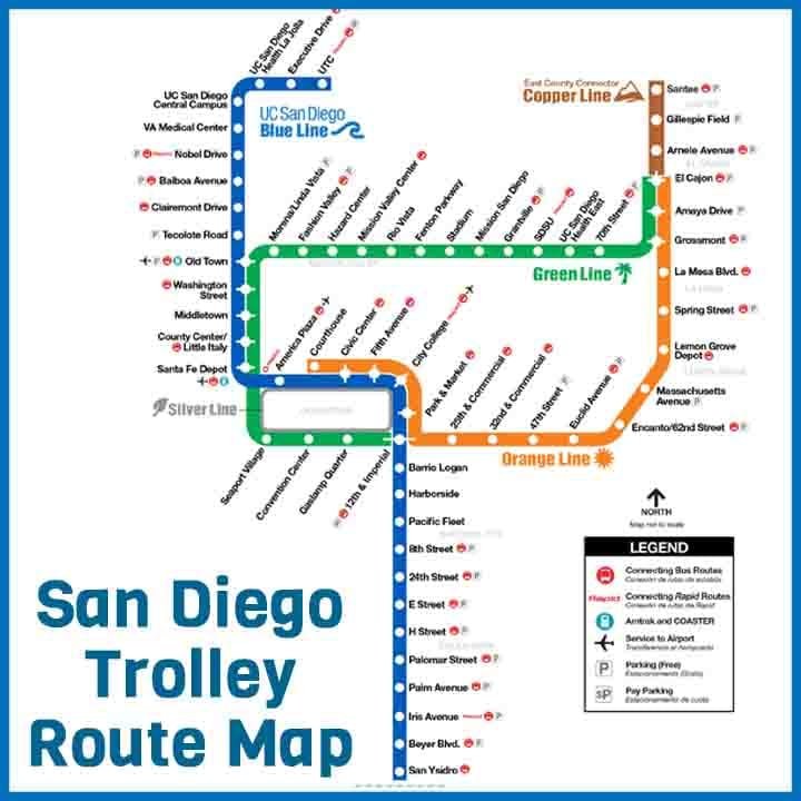 San Diego Trolley Route Map