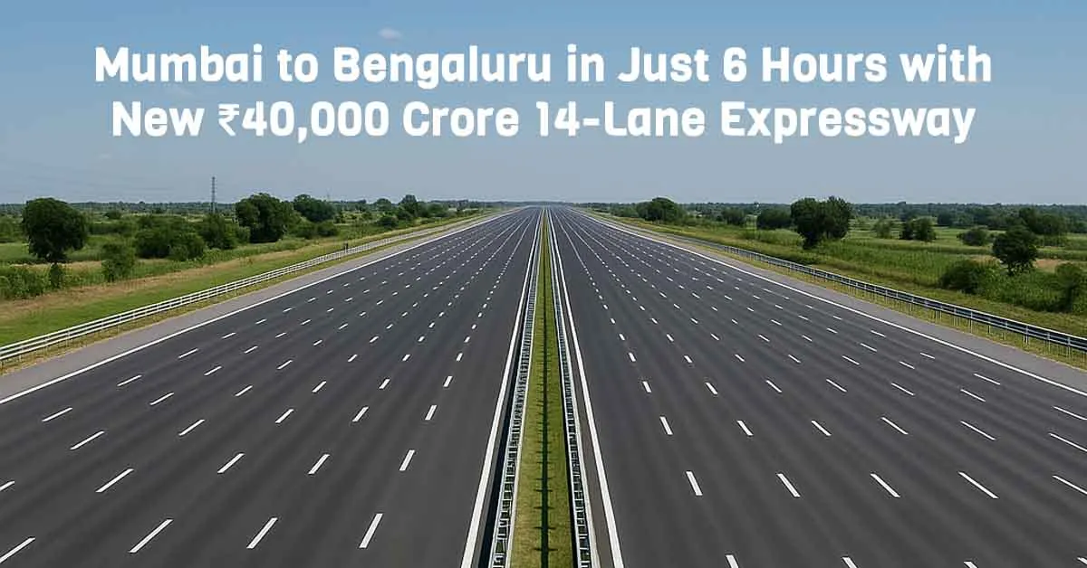 Mumbai to Bengaluru in Just 6 Hours with New ₹40,000 Crore 14-Lane Expressway